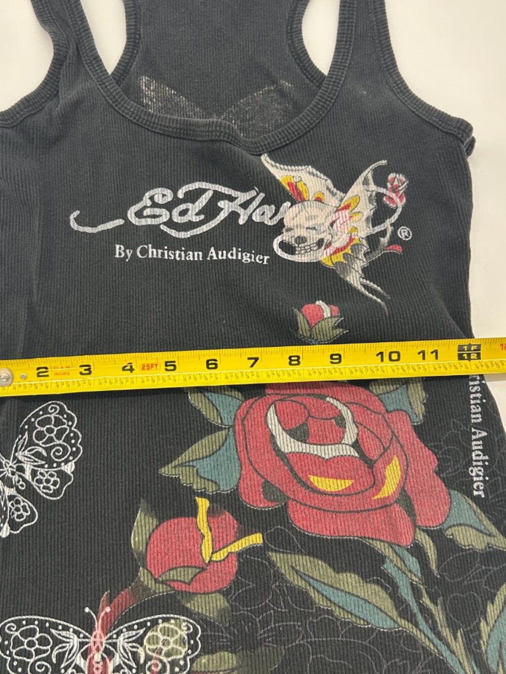RARE VINTAGE Ed Hardy Tank Top Tunic Womens Size L Y2K Made In Usa - Picture 7 of 12